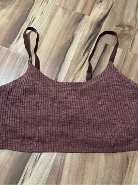 Aerie Ribbed Cami Bralette with Shelf Bra and Adjustable Straps - Size XXL